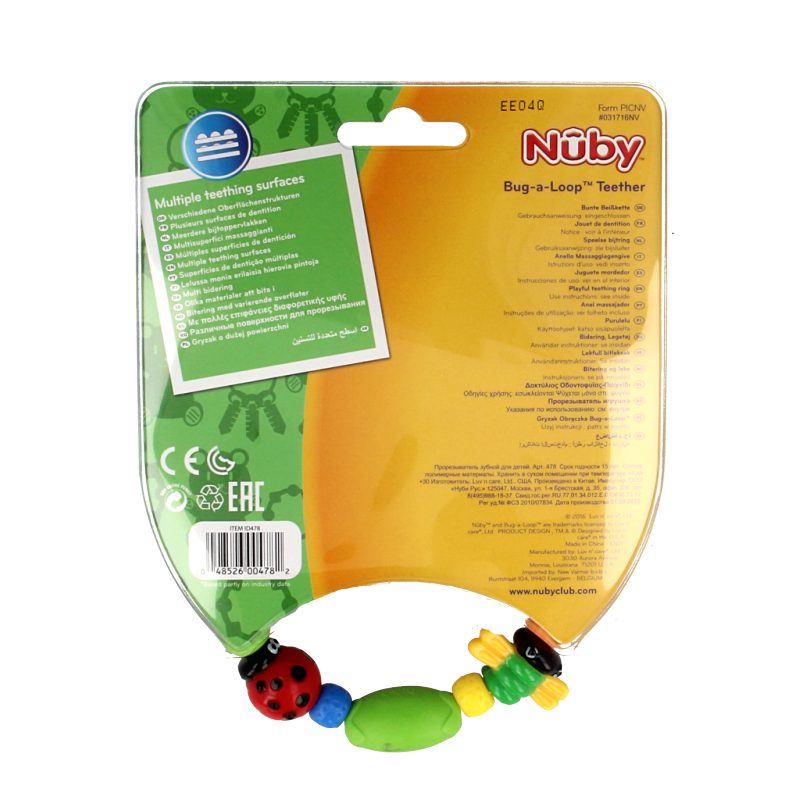 Nuby Speelse bijtketting bug-a-loop 1.00 Stuks