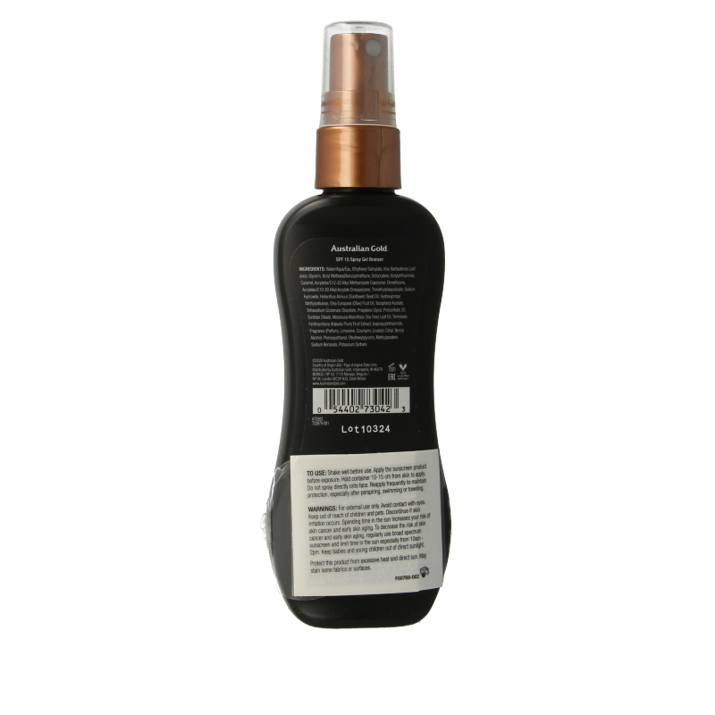 Australian Gold Spray gel met bronzer SPF15 100.00 Milliliter