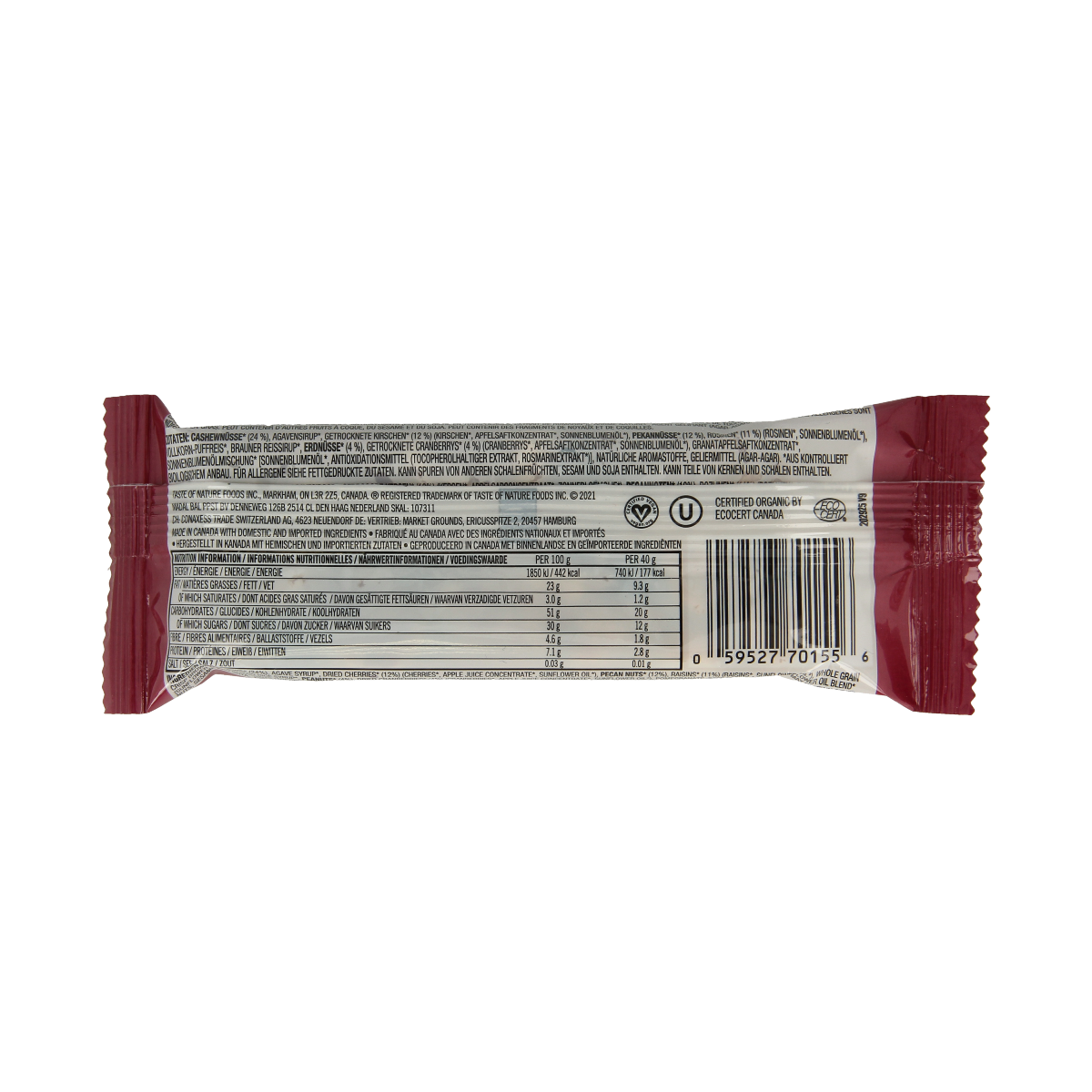 Taste Of Nature Kersen granenreep bio 40.00 Gram