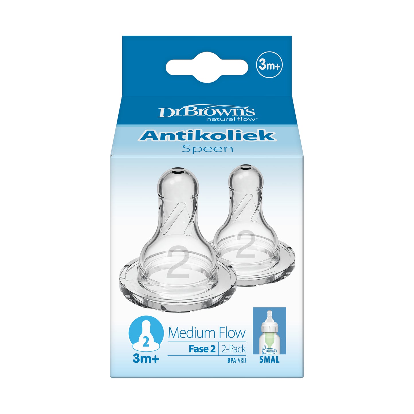 Dr. Brown's Speen standaard hals fles fase 2 2.00 Stuks