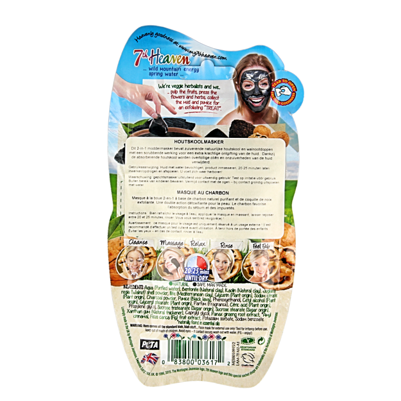 Montagne 7th Heaven gezichtsmasker charcoal 1.00 Stuks