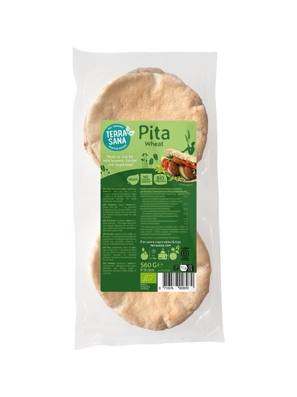 TerraSana Pitabroodjes 8 stuks bio 560 Gram