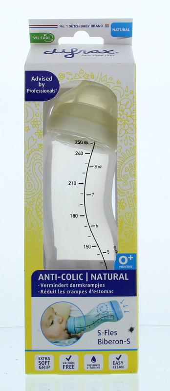 Difrax S-Fles natural creme 250ml 1 Stuks