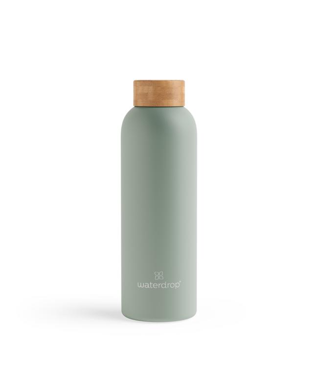 Waterdrop Roestvrijstalen drinkfles pastel olive matt 600ml 1.00 Stuks
