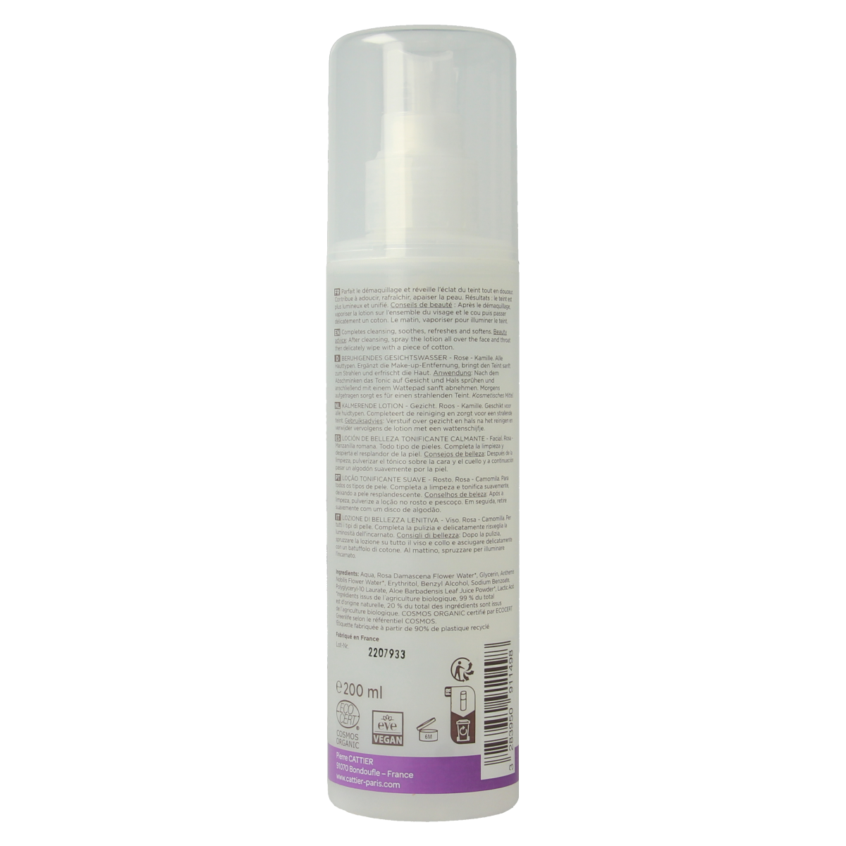 Cattier Kalmerende lotion rose chamomile 200.00 Milliliter