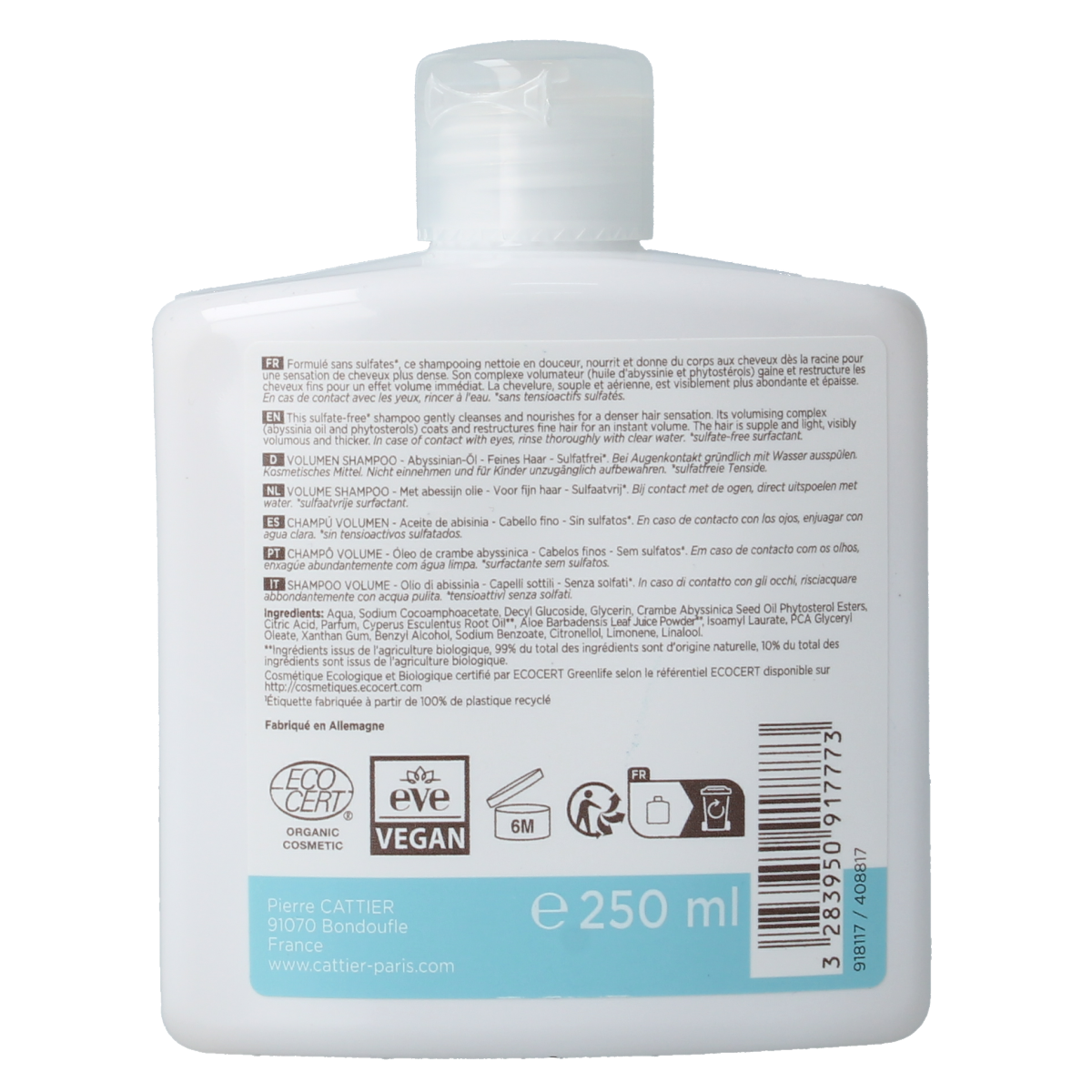 Cattier Shampoo volume 250.00 Milliliter