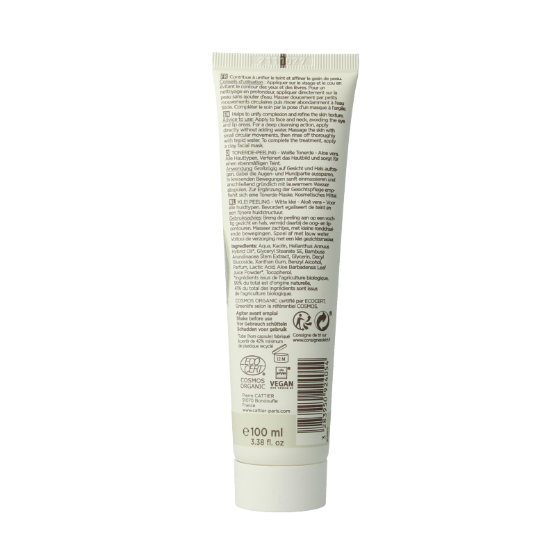 Cattier Witte klei peeling 100 Milliliter