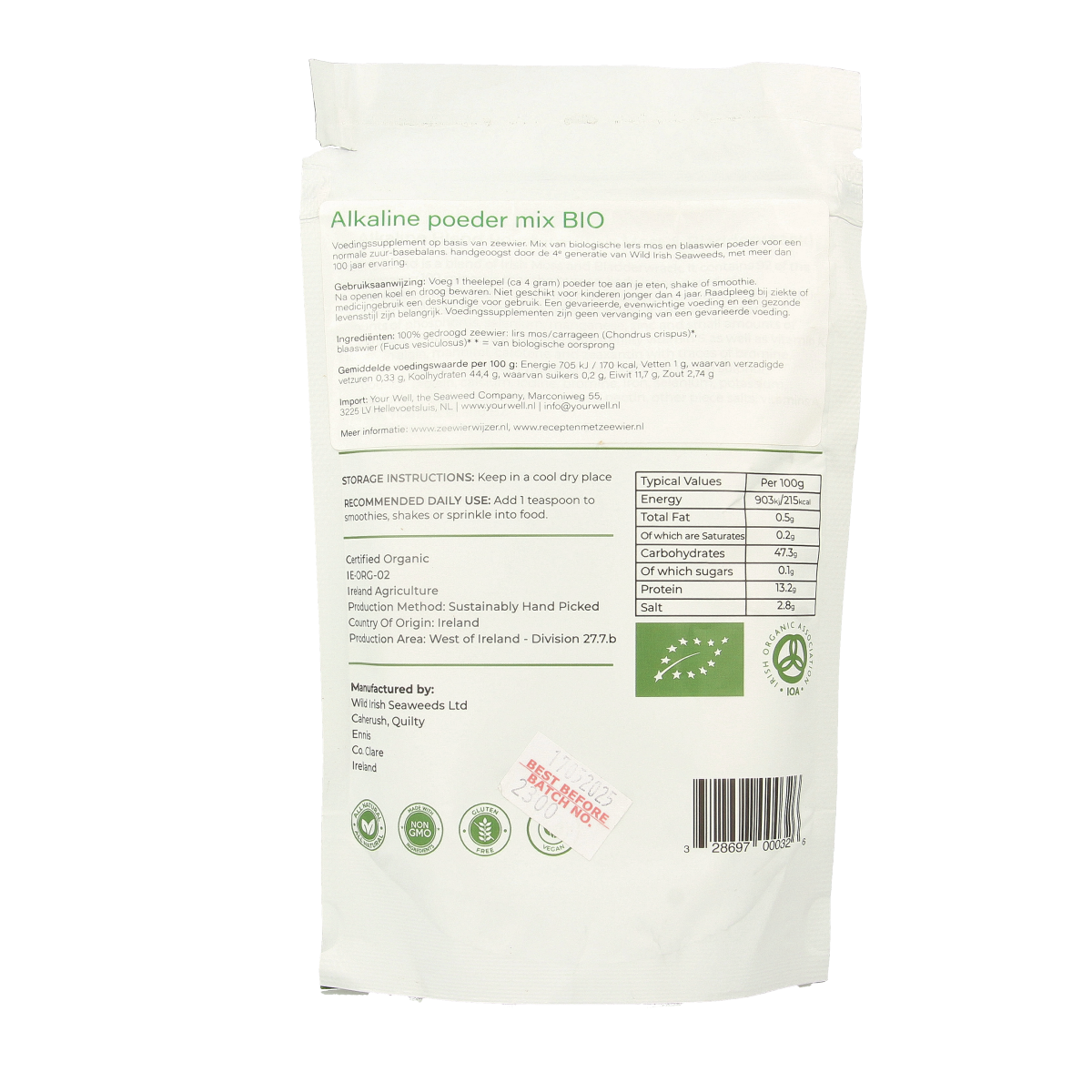 Wild Irish Alkaline zeewier poeder mix bio 225.00 Gram