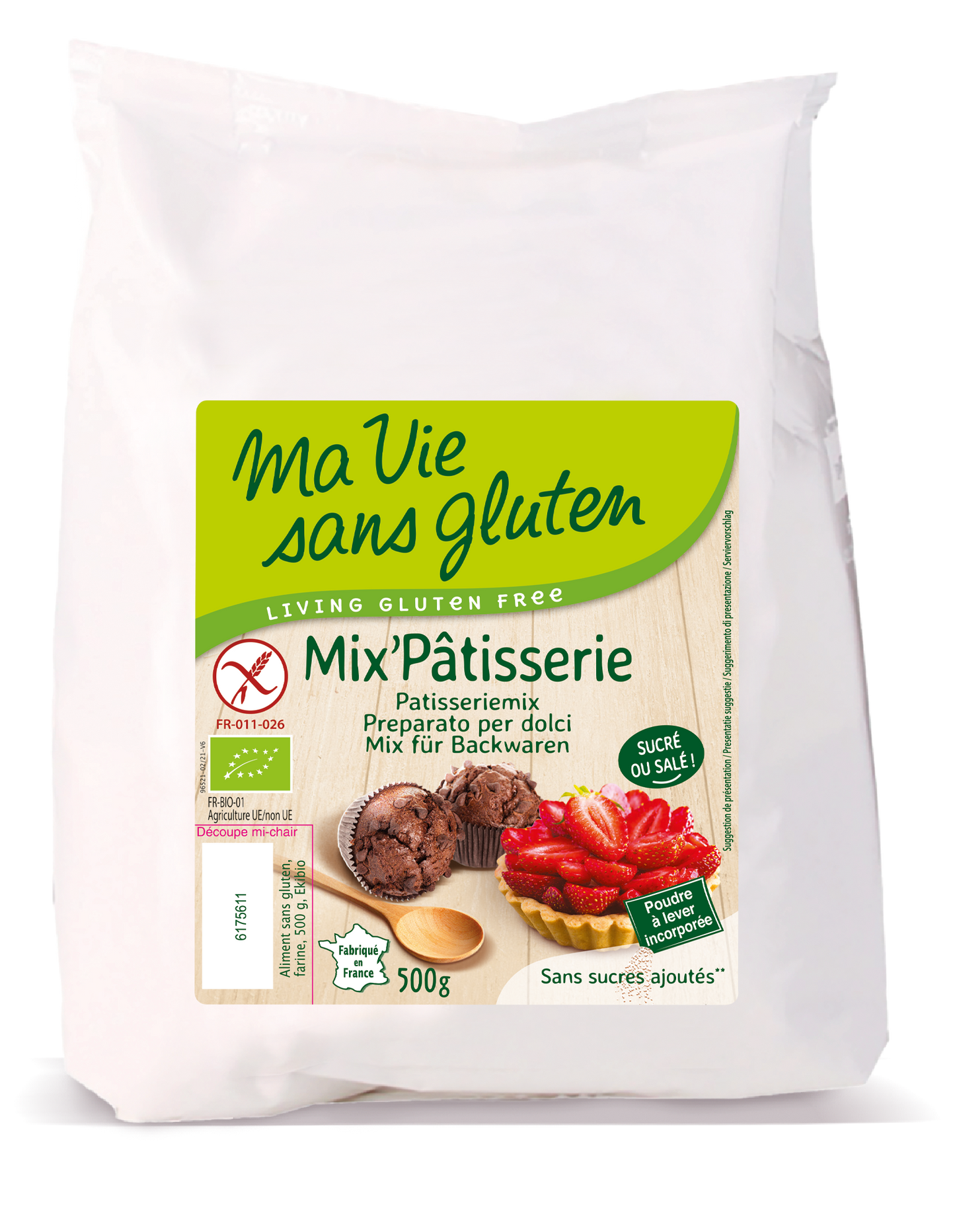 Ma Vie Sans Gebak patisseriemix glutenvrij bio 500.00 Gram