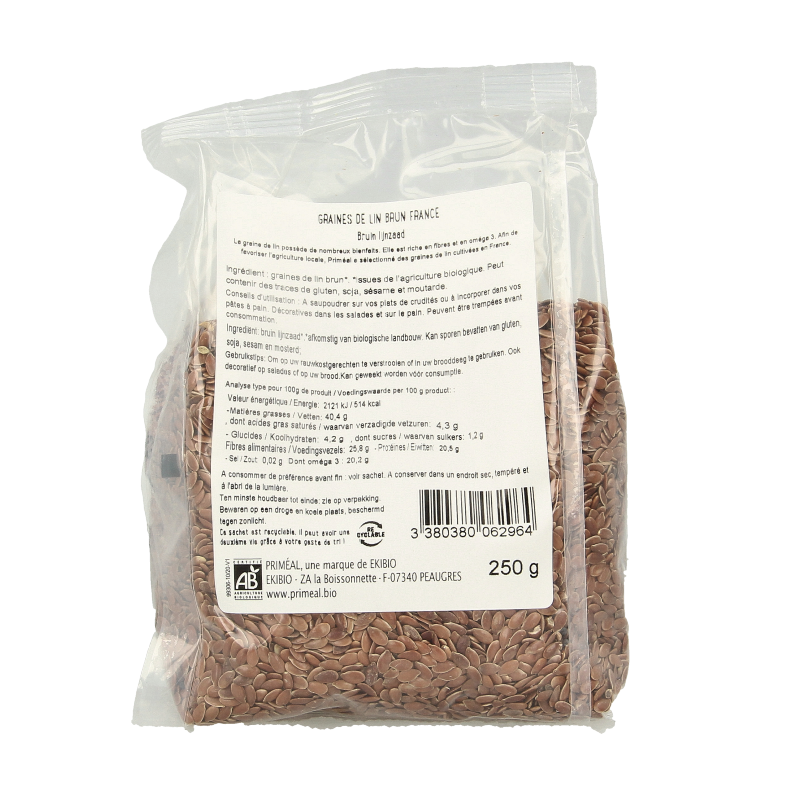 Primeal Lijnzaad bruin bio 250 Gram