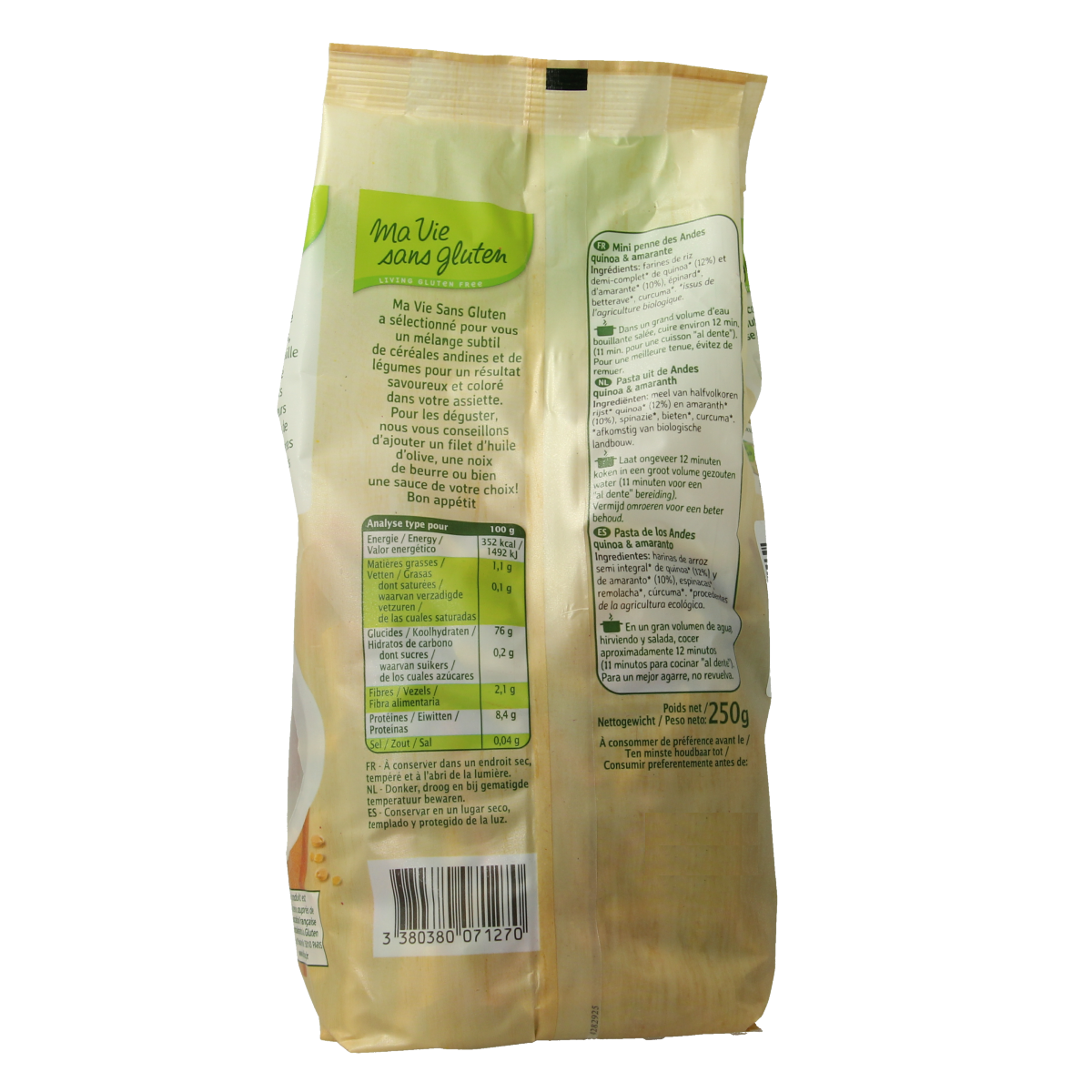 Ma Vie Sans Tricolor mini penne glutenvrij bio 250.00 Gram