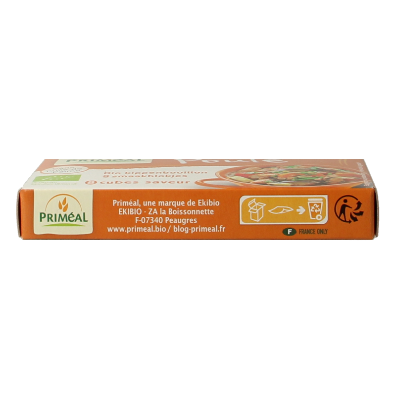 Primeal Kippenbouillon blokjes 10 gram bio 8 Stuks