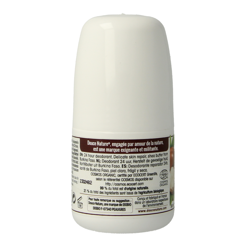 Douce Nature Deodorant roll on met karite sheabutter 24h bio 50 Milliliter