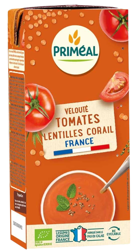 Primeal Soep tomaat rode linzen bio 330.00 Milliliter