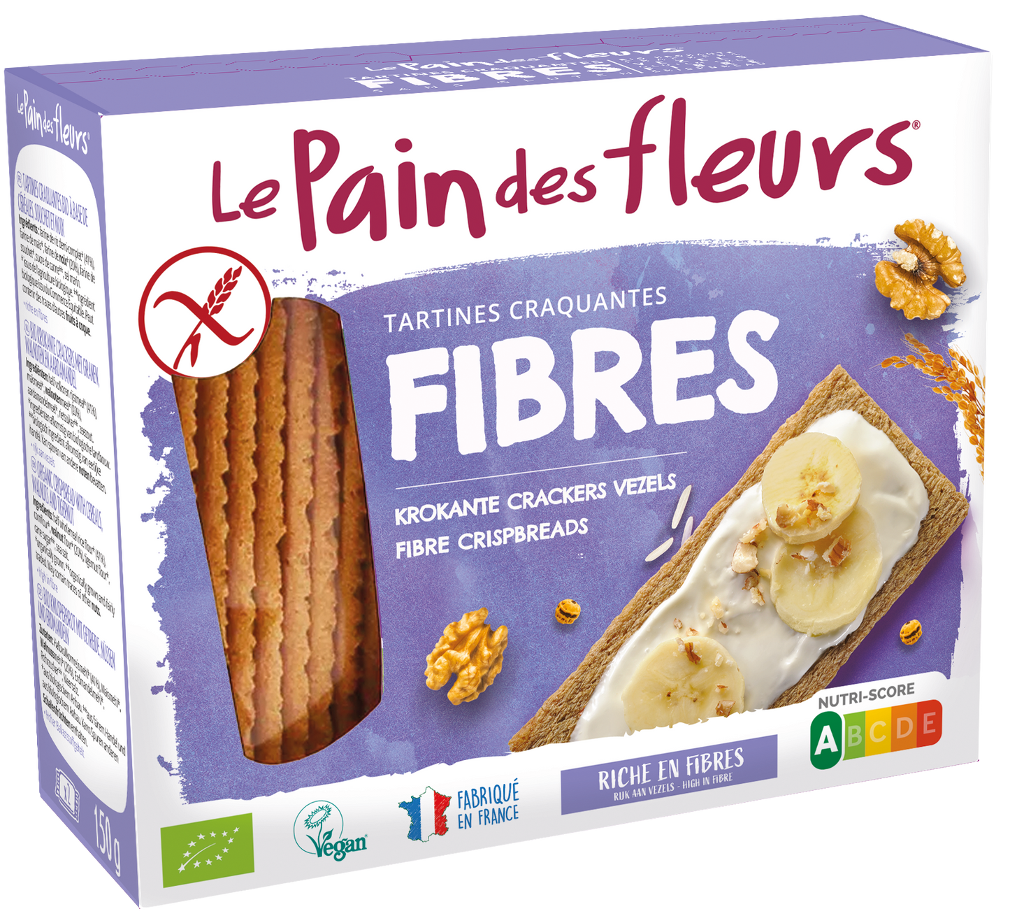 Pain Des Fleurs Krokante crackers vezels glutenvrij bio 150.00 Gram