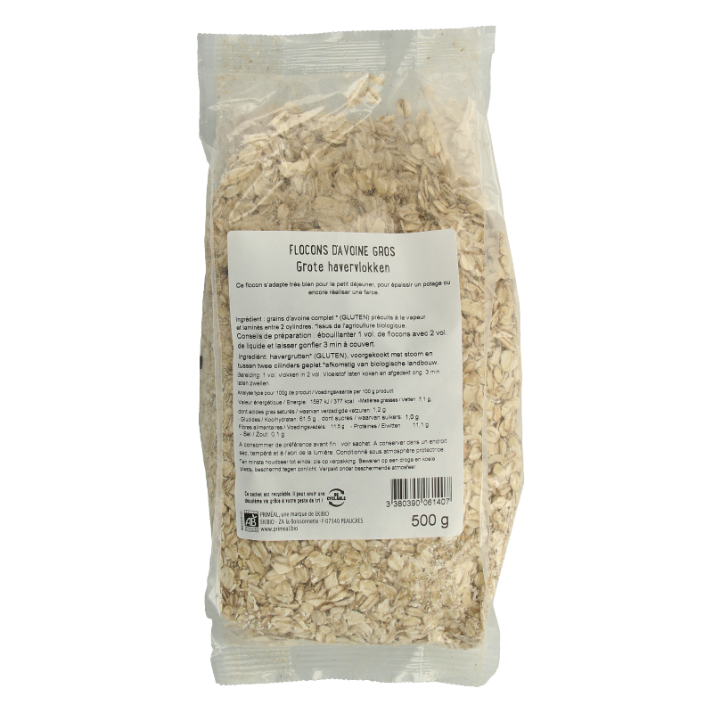 Primeal Grote havervlokken bio 500 Gram