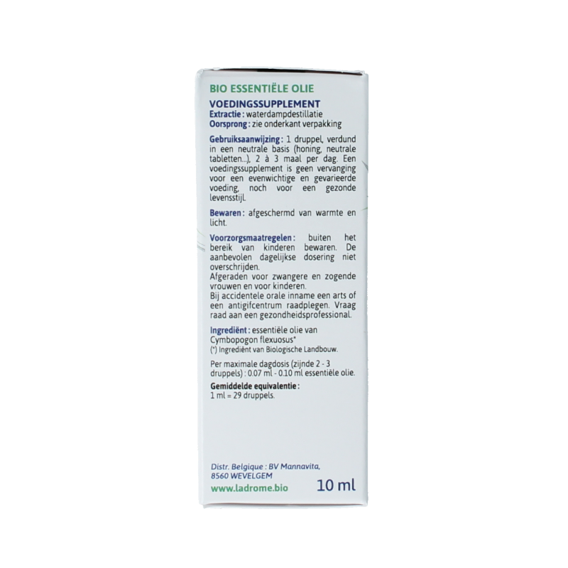 Ladrome Lemongrass olie bio 10 Milliliter