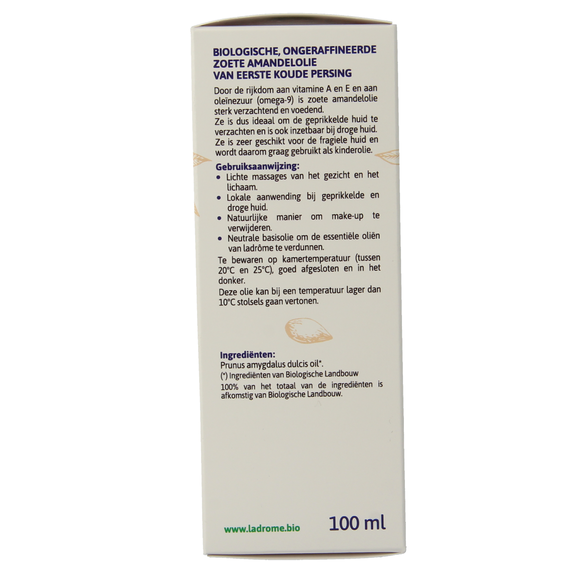 Ladrome Amandelolie zoet 100.00 Milliliter