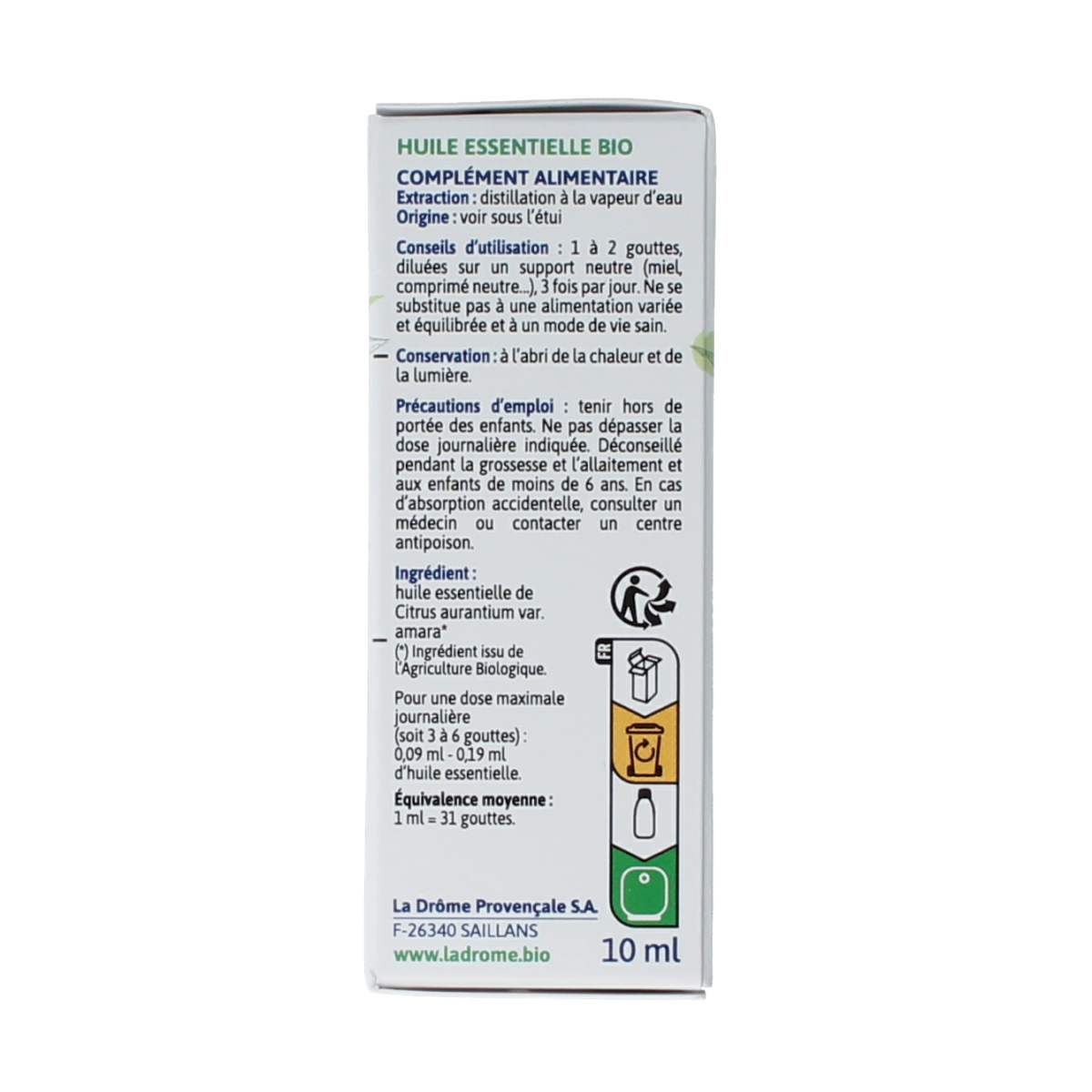Ladrome Petitgrain bittere sinaasappel olie bio 10.00 Milliliter