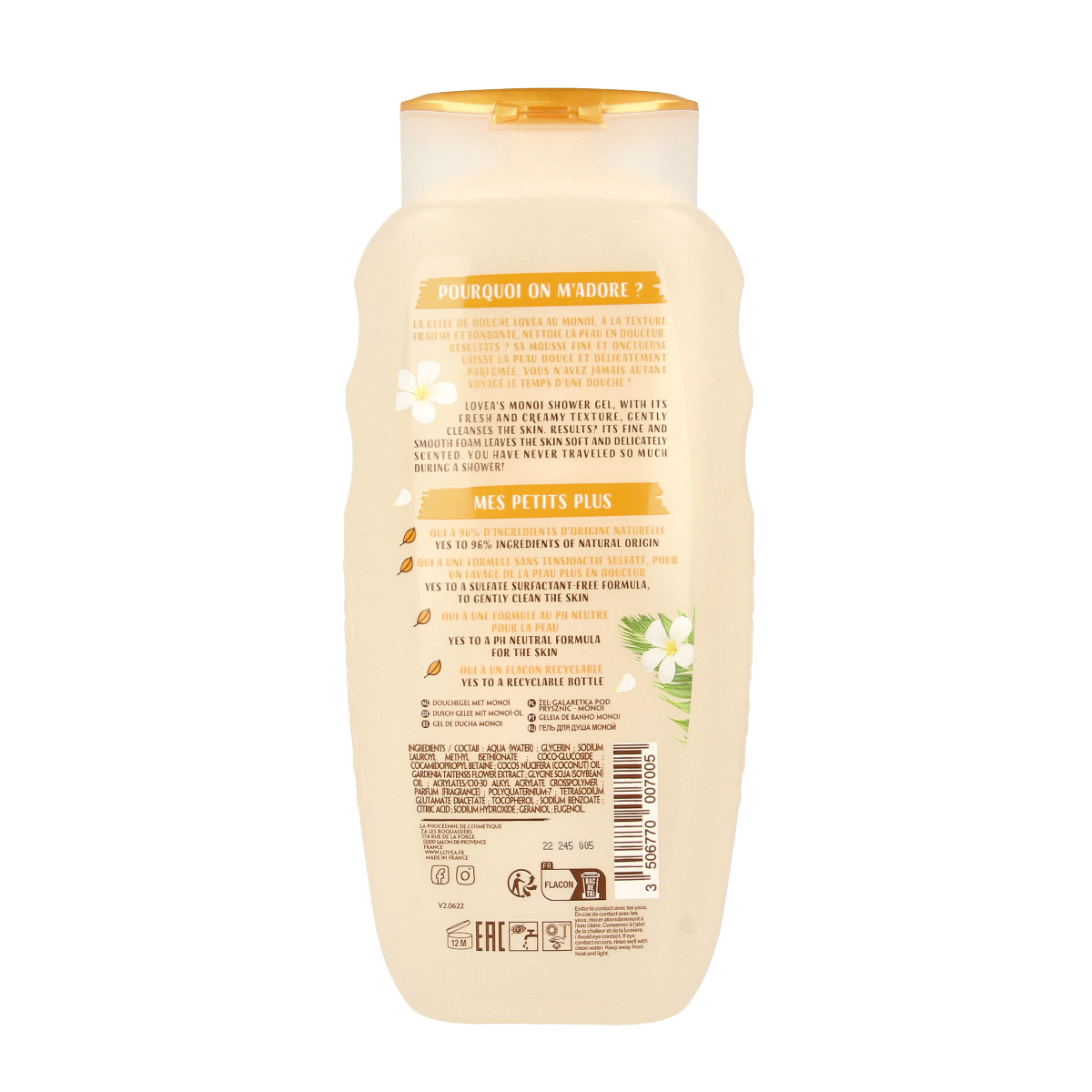 Lovea Showergel Monoi 400.00 Milliliter