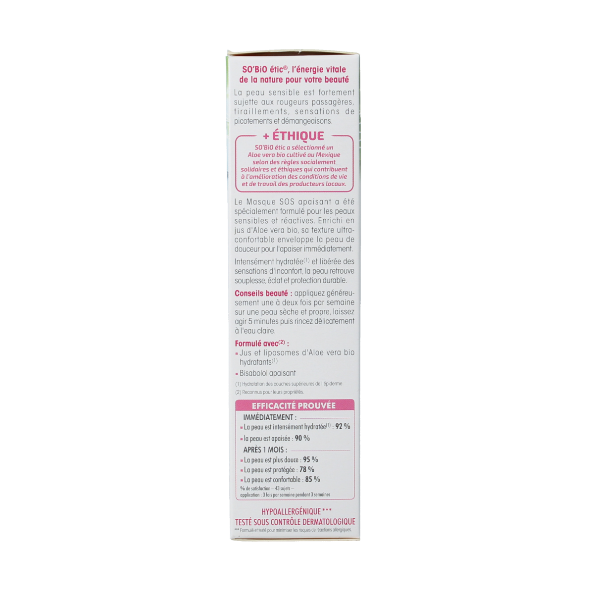 So Bio Etic SOS Hydrating soothing mask bio 50.00 Milliliter