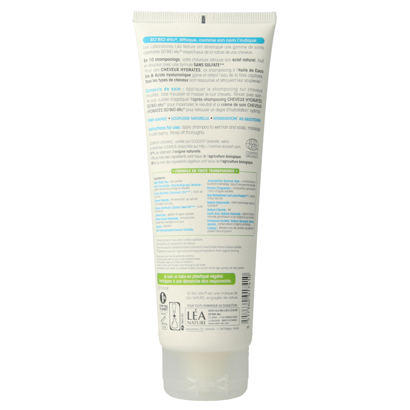 So Bio Etic Shampoo moisturizing coconut & hyaluronic acid 250 Milliliter