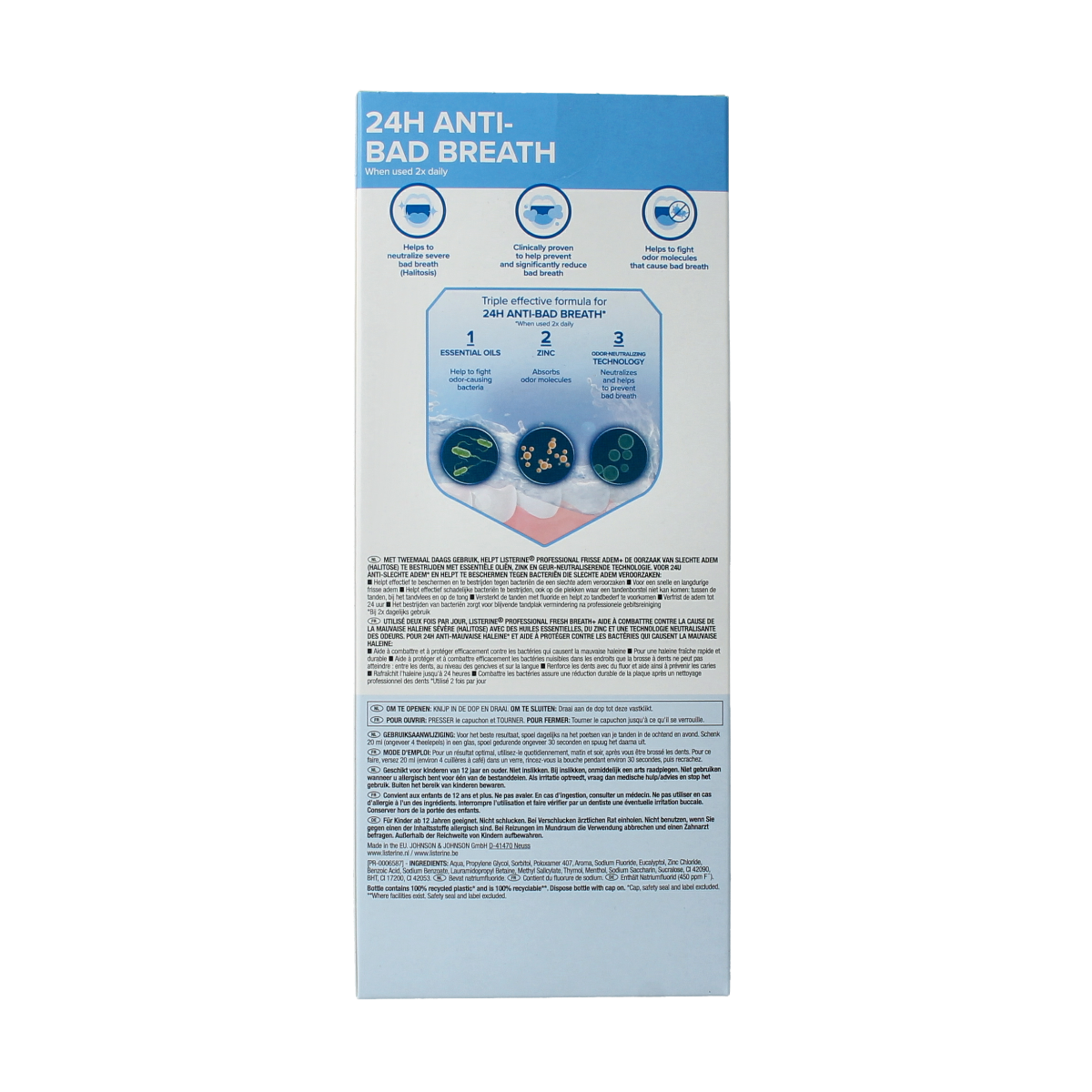 Listerine Mondwater professional fresh breath 500.00 Milliliter