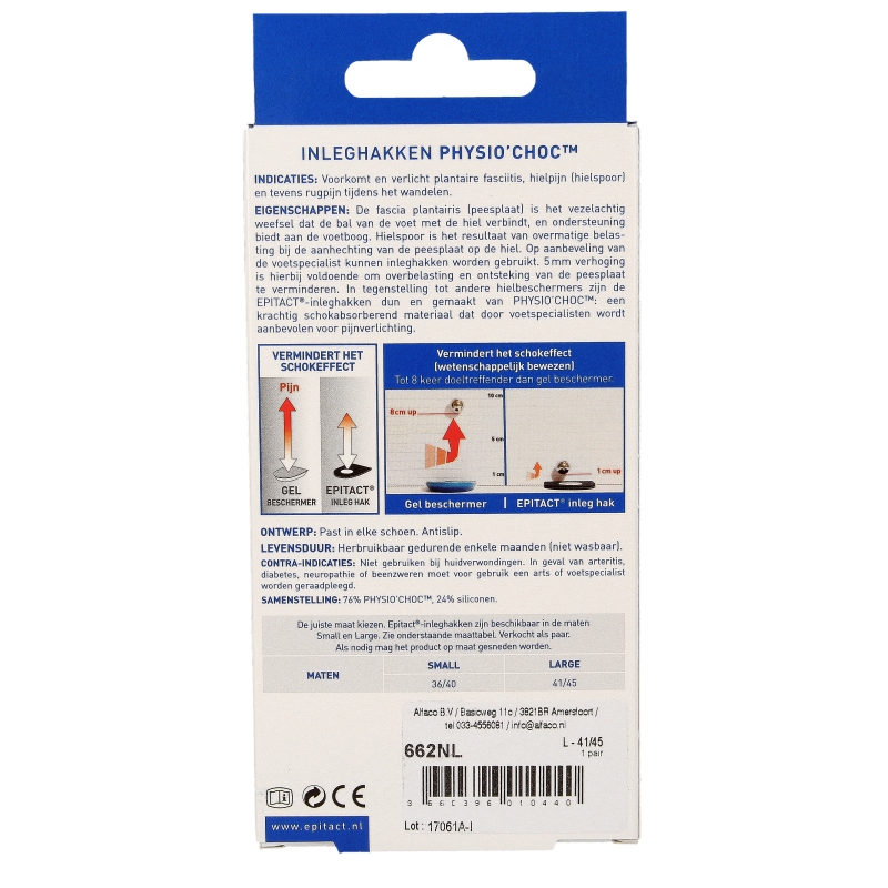 Epitact Hielspoor inleghakken met physio choc maat 41/45 2.00 Stuks