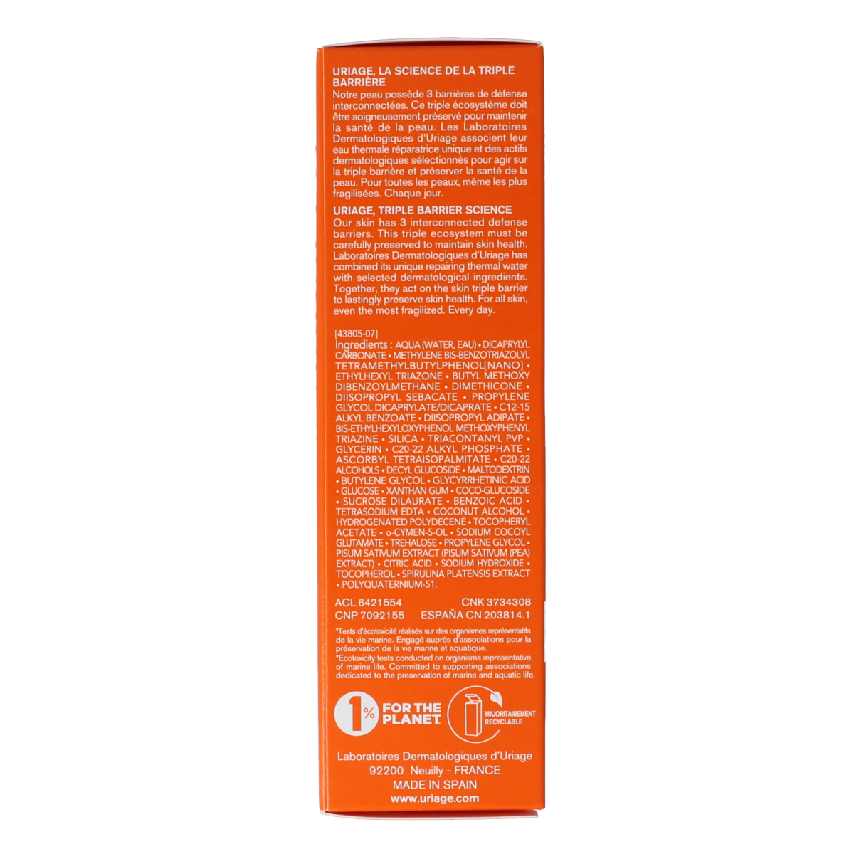 Uriage Bariesun fluid anti dark spots SPF50 40.00 Milliliter