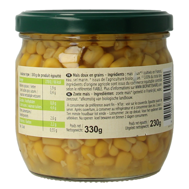 Primeal Mais conserve bio 330 Gram