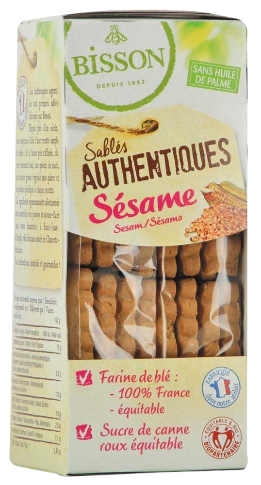 Bisson Zandkoekjes sesam authentiek bio 175.00 Gram
