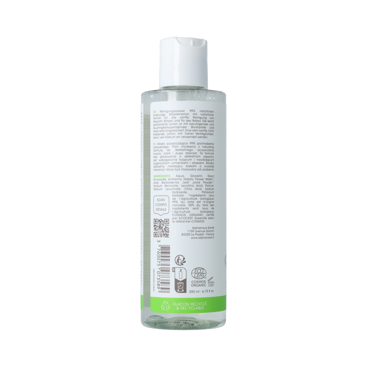 Alphanova Bebe Cleansing Water 200.00 Milliliter