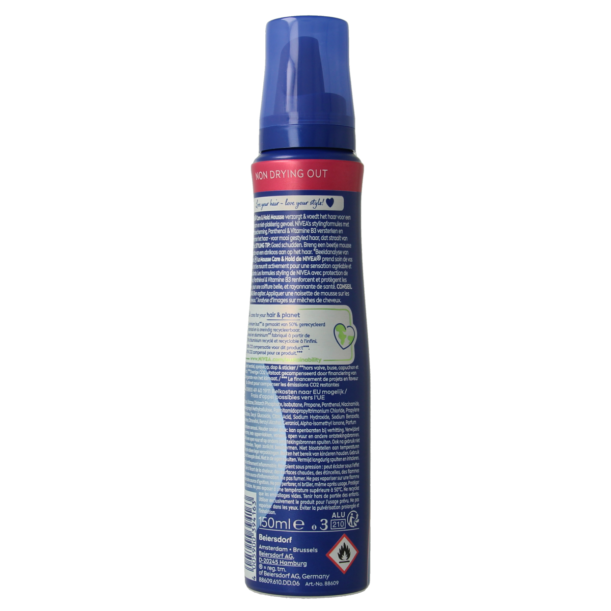 Nivea Care & hold styling mousse extra strong 150.00 Milliliter