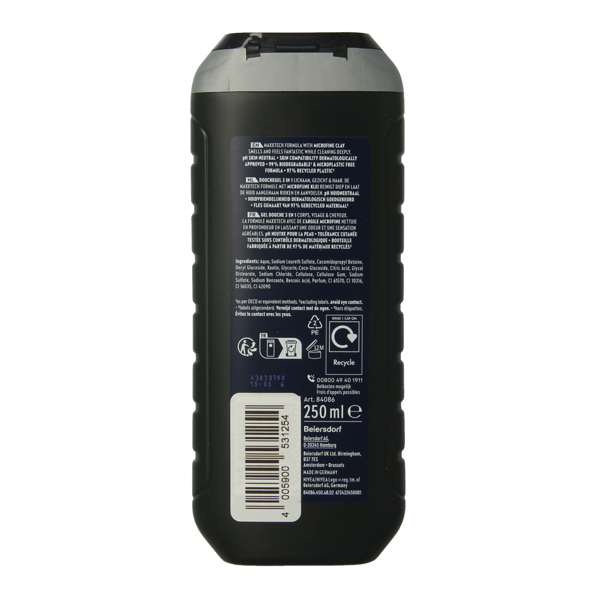 Nivea Men deep douchegel 250.00 Milliliter