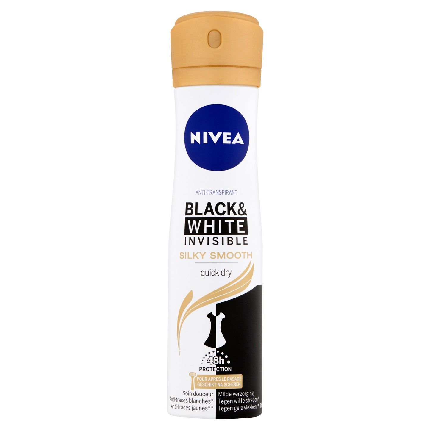 Nivea Deodorant black & white silky smooth spray 150.00 Milliliter