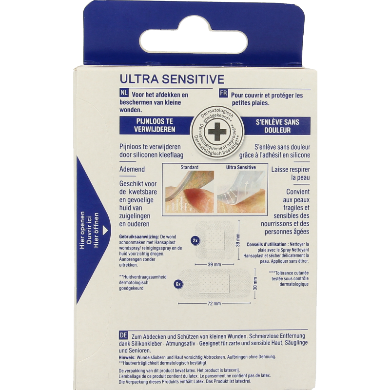 Hansaplast Pleisters ultra sensitive 8.00 Stuks
