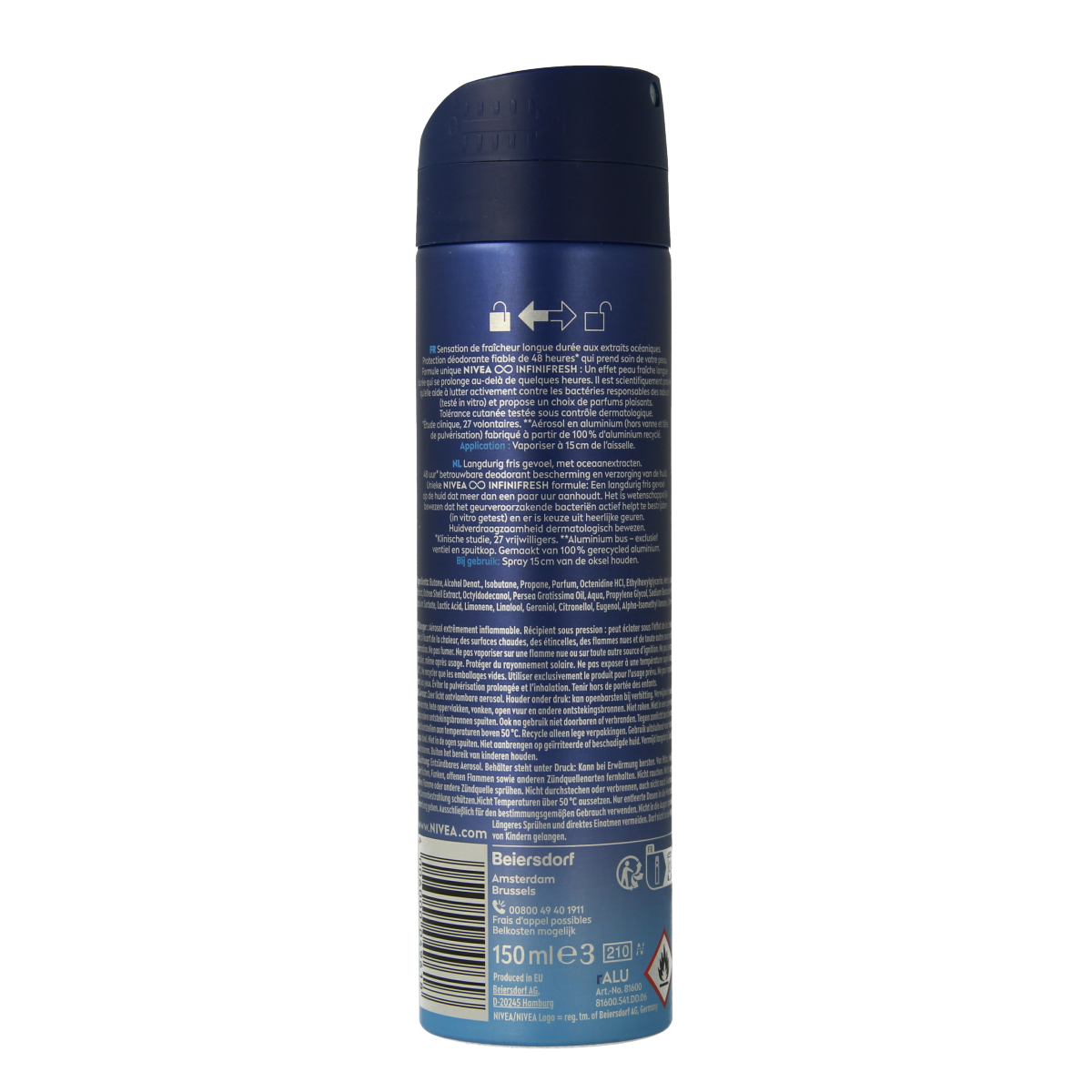 Nivea Men deodorant spray fresh active 150.00 Milliliter