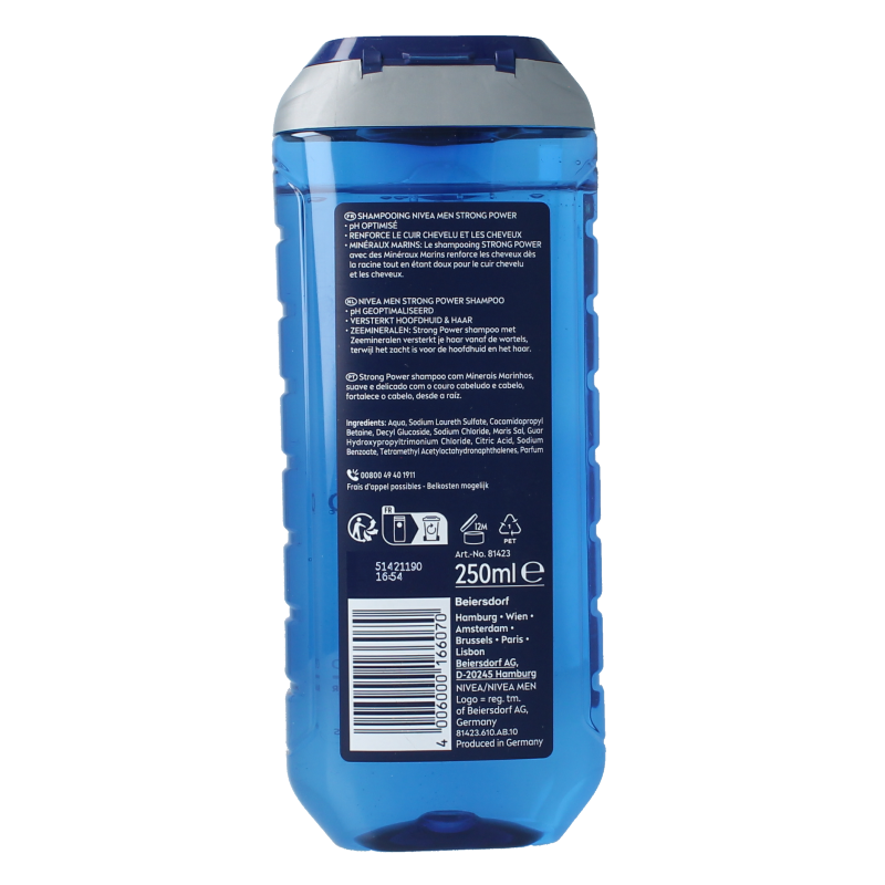 Nivea Men shampoo strong power 250.00 Milliliter