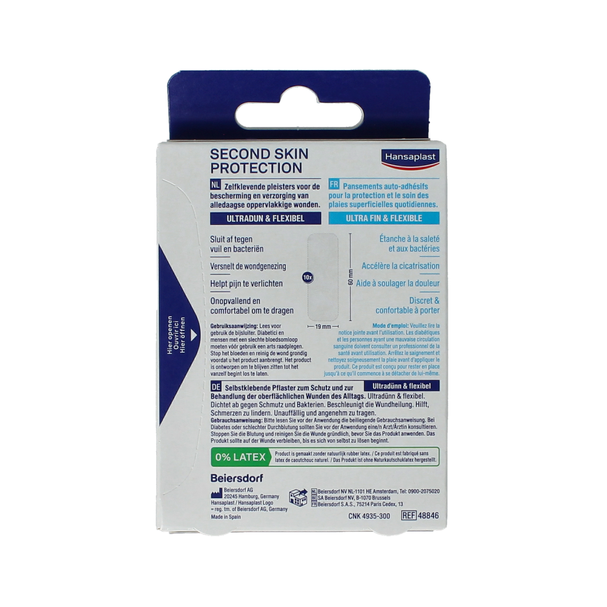 Hansaplast Second skin protection hydrocolloid S 10.00 Stuks