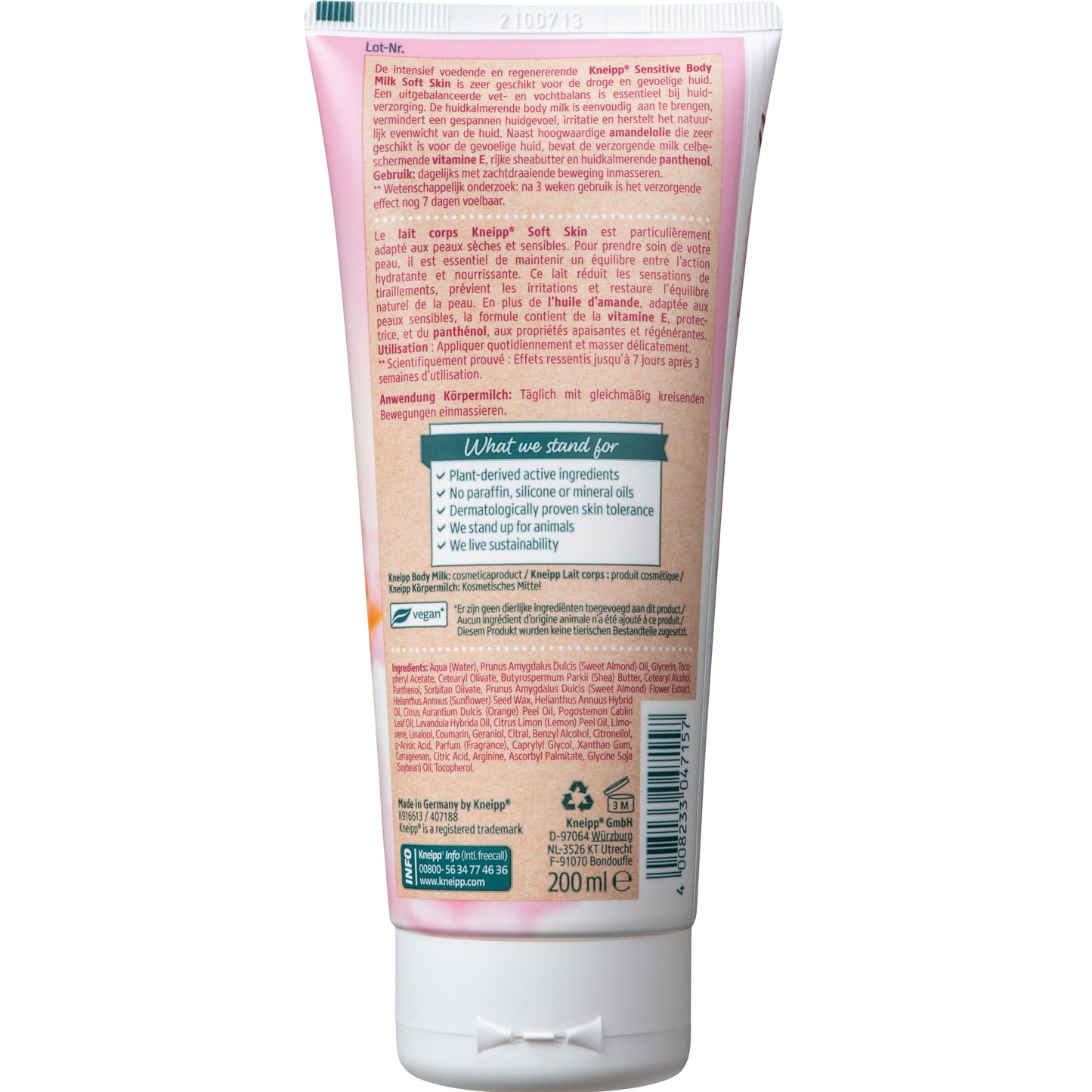 Kneipp Soft skin sensitive body milk amandelolie 200.00 Milliliter