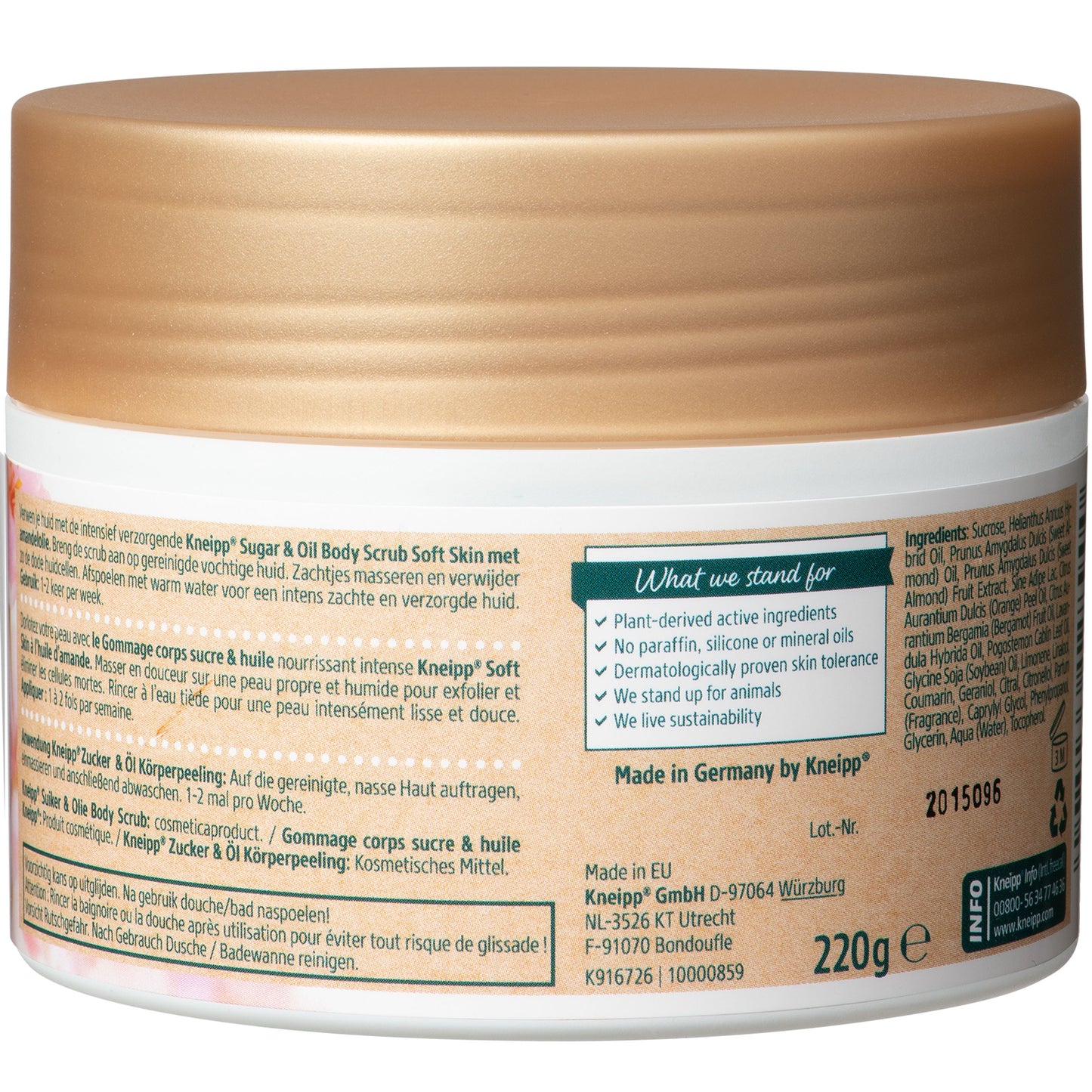 Kneipp Soft skin sugar & oil body scrub amandelolie 220.00 Gram
