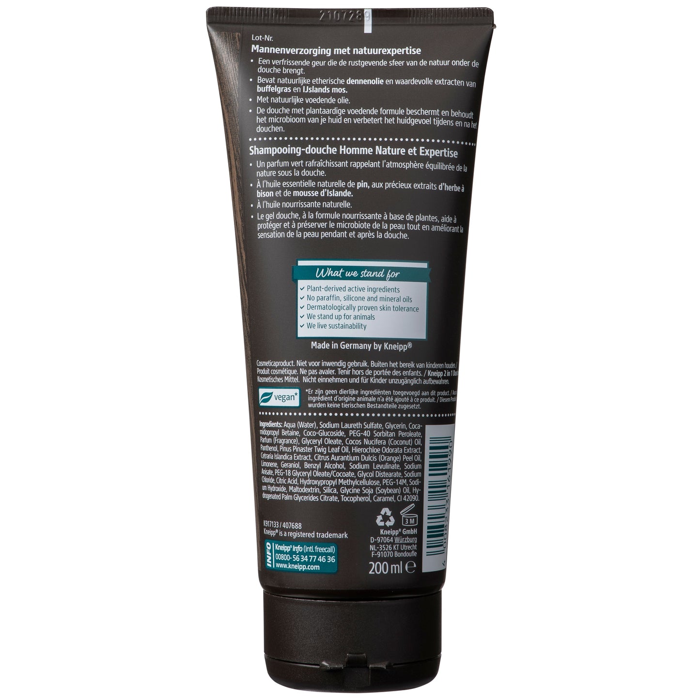 Kneipp Men body & hair 2-in-1 douche nature feeling 200.00 Milliliter