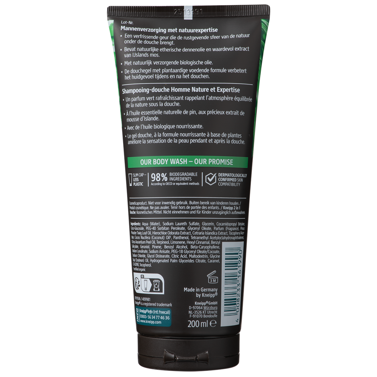 Kneipp 2-in-1 Men Douchegel & Shampoo Nature Feeling 200.00 Milliliter
