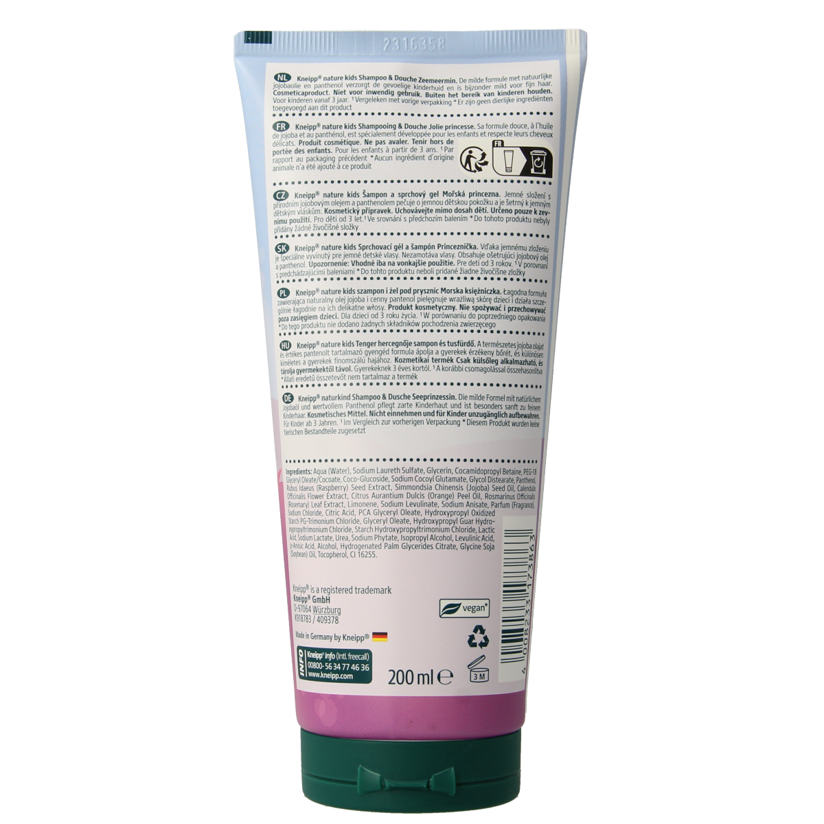 Kneipp Shampoo & douche zeemeermin 200.00 Milliliter