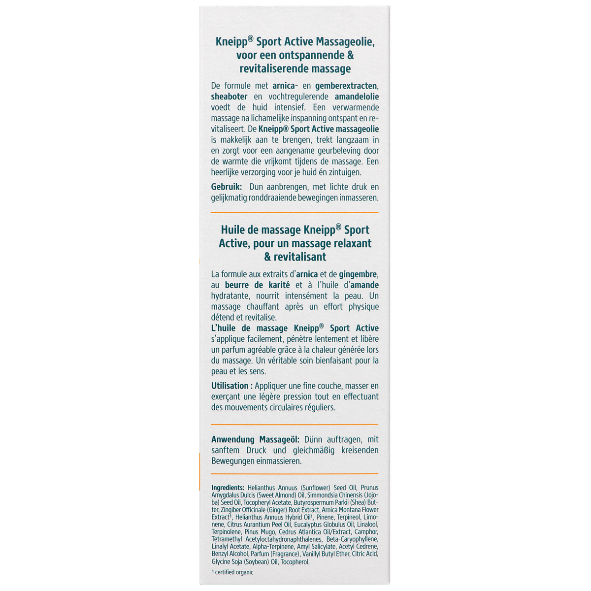 Kneipp Massageolie Sport Active 100.00 Milliliter