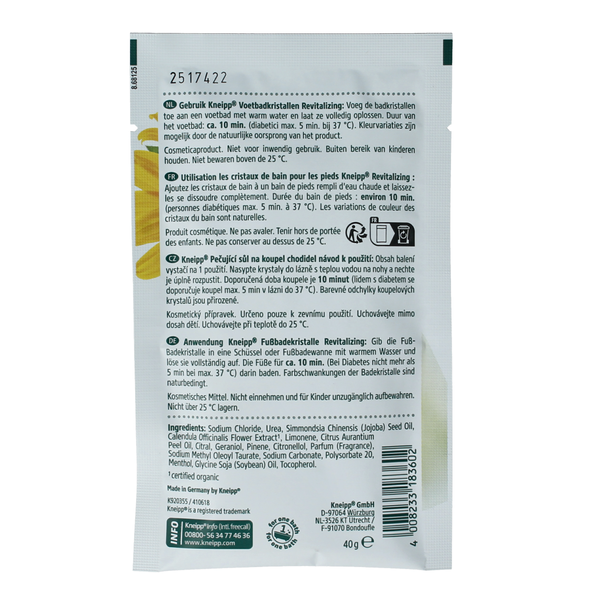 Kneipp Voetbadkristallen Revitalizing 40.00 Gram
