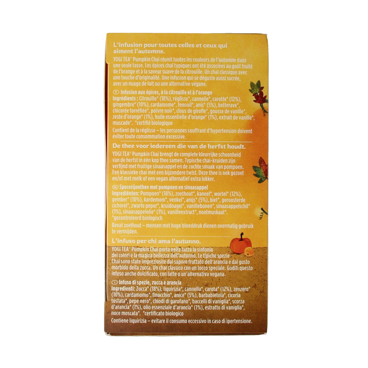 Yogi Tea Pumpkin chai bio 17.00 Zakjes