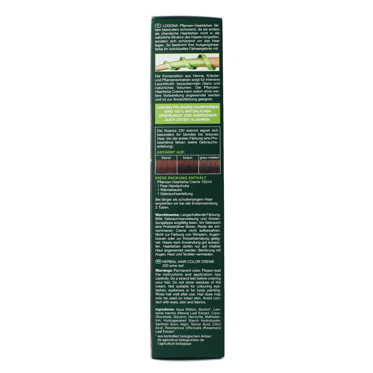 Logona Color creme 220 bordeaux 150.00 Milliliter