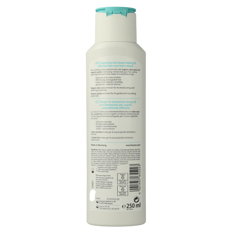 Lavera Shampoo basis sensitiv moisture & care 250 Milliliter