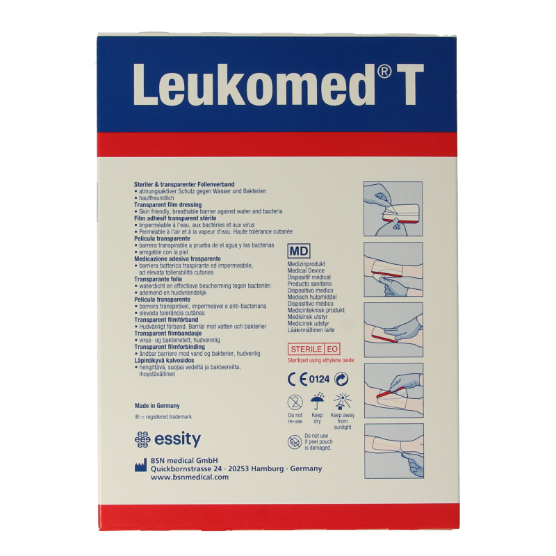 Leukomed Transparant wondverband T 8.0 x 10cm steriel 5 Stuks
